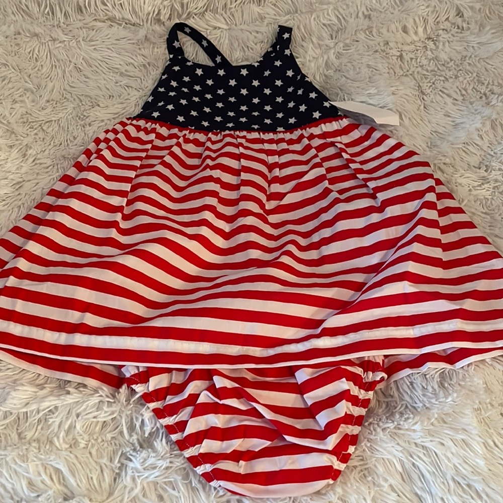NWT Iris & Ivy Stars and Stripes Dress 4th of July 24 months